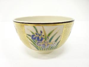 上出善峰造　金彩色絵　花　茶碗